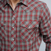 Camisa Hannover Cua Franela Gris Rojo 359